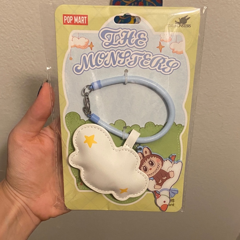NWT Pop Mart The Monsters Labubu with Goose Cloud Bag Charm - White and Blue